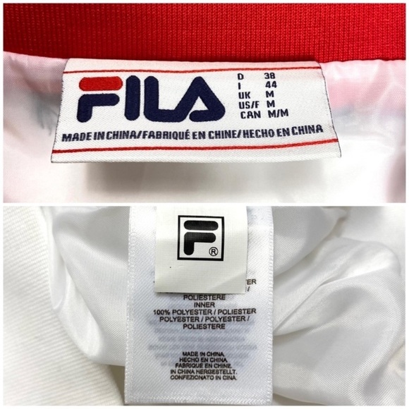 FILA Color-Block Large Logo Oversized Tennis Windbreaker Jacket In Blue, White - Picture 5 of 6